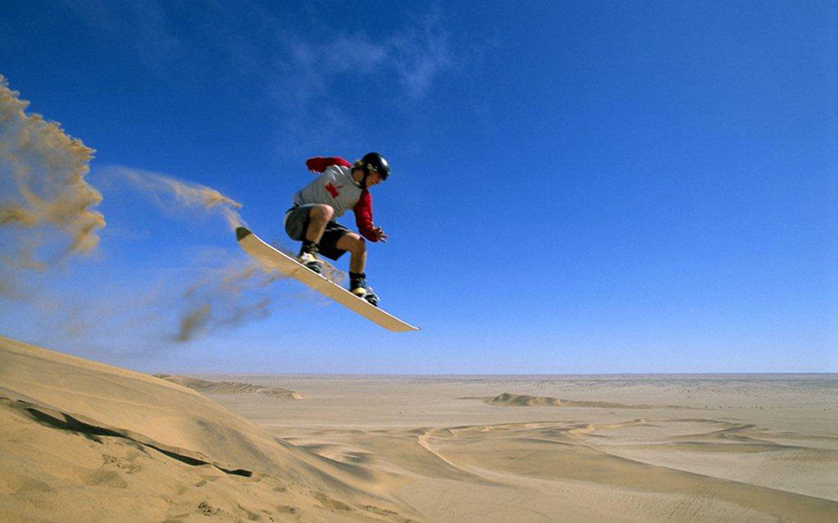 sandboarding in Zagora desert